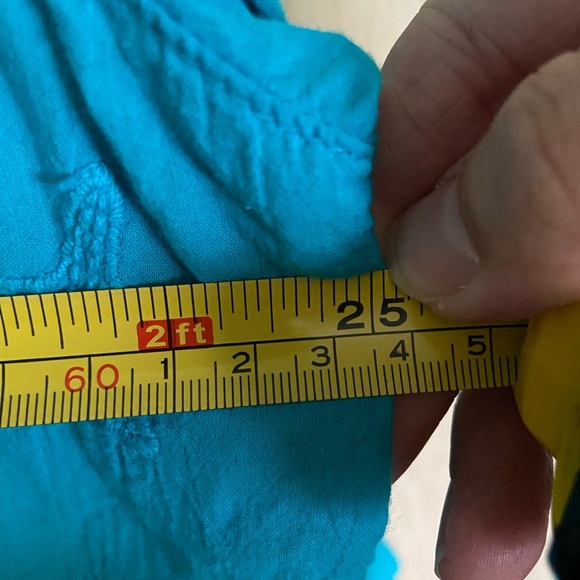 COTTONSEED Casual Wear Starfish Cotton V-Neck Aqua Top Blouse XL - Picture 6 of 6